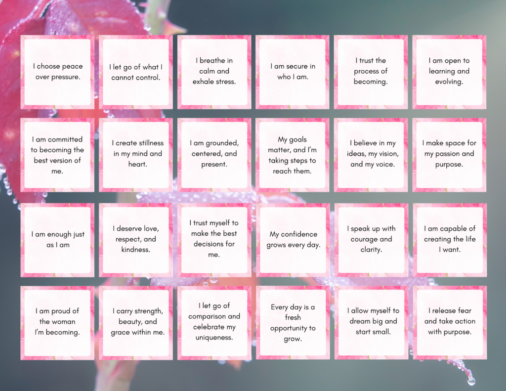 Positive Affirmation Cards for Women
