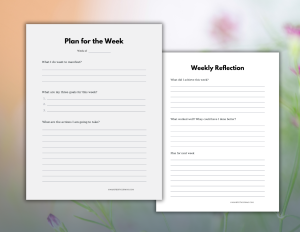 5-Week Daily Affirmation Journal
Weekly Planning and Reflection Pages