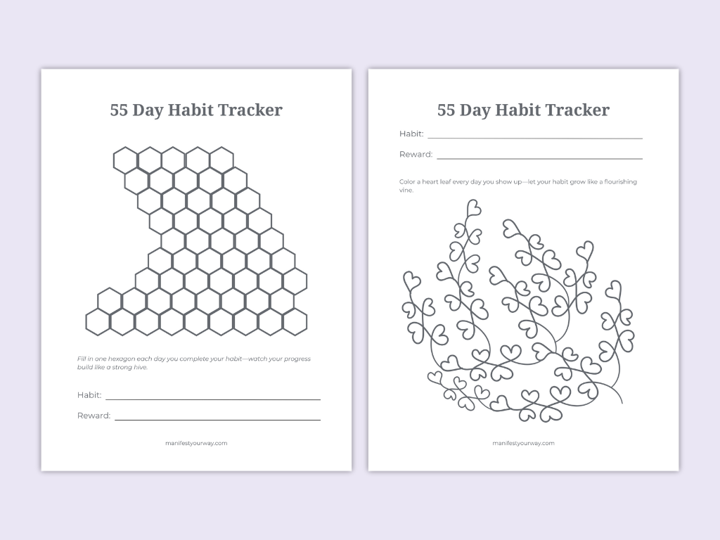 55-Day Habit Tracker Printable | Science-Based Habit Formation with Manifestation Energy