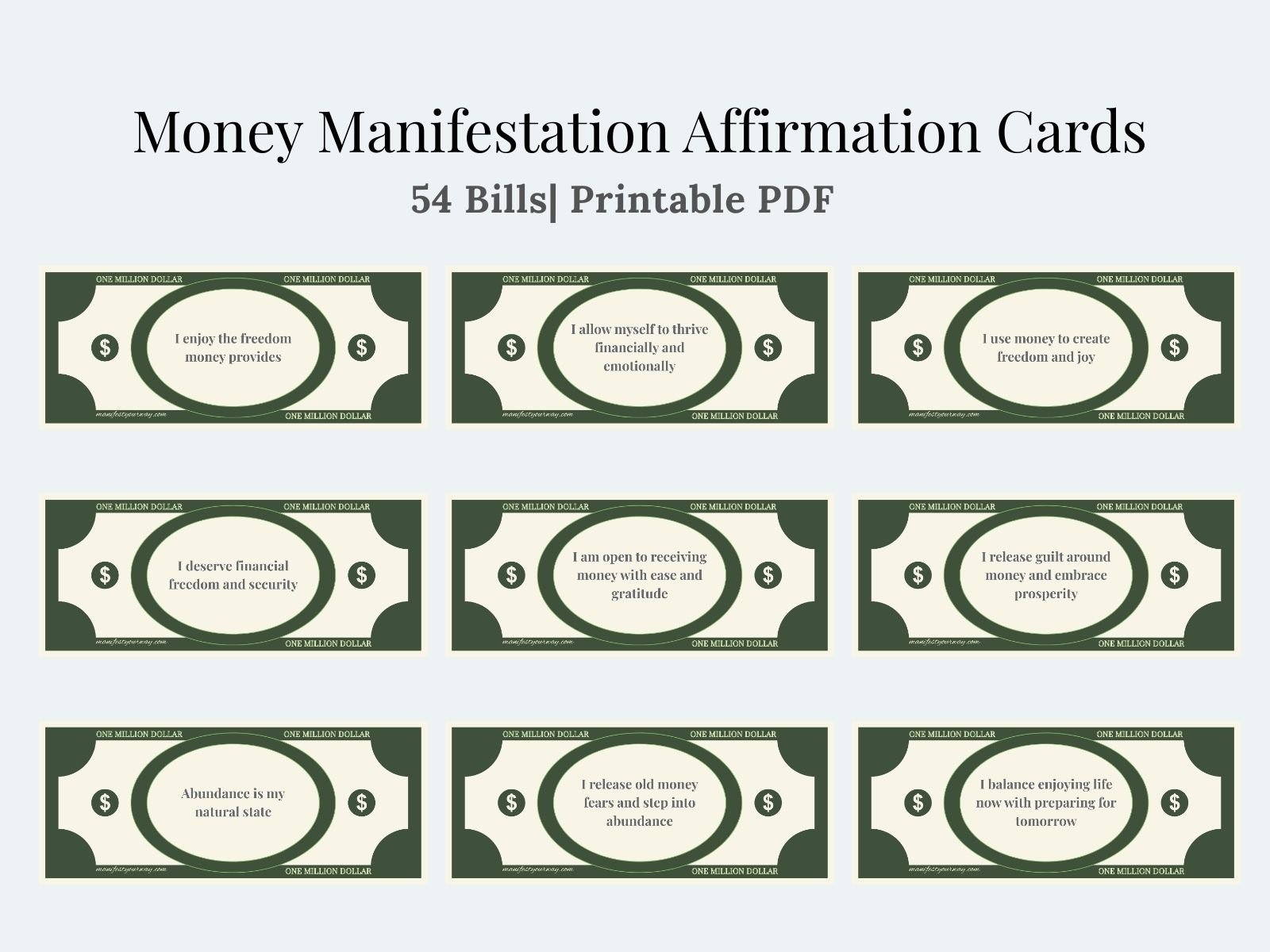 Money Manifestation Affirmation Cards (Free Printable PDF)
