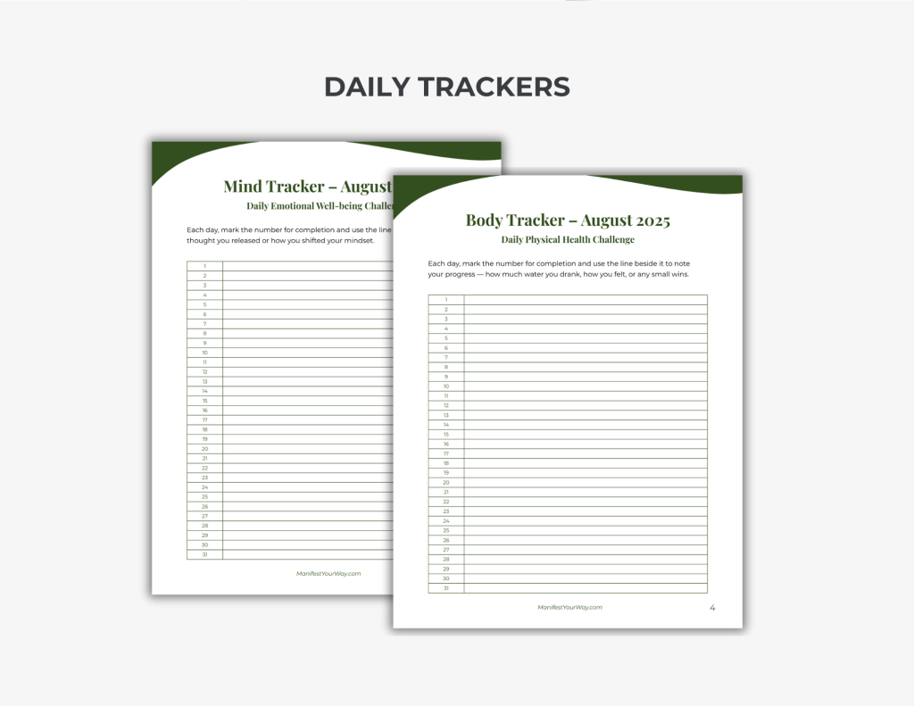 Jumpstart your well-being this August with the Mind Body Reset Challenge Journal.