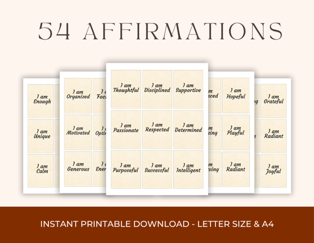 I-am affirmation Cards, Printable Affirmation Cards