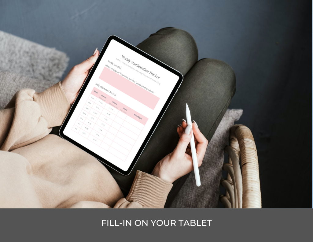 printable manifestation tracker, fillable manifestation tracker, daily manifestation planner, weekly manifestation journal, monthly manifestation worksheet, manifestation tracker PDF