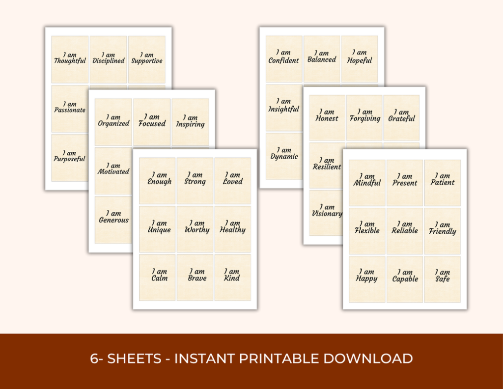I-am affirmation Cards, Printable Affirmation Cards