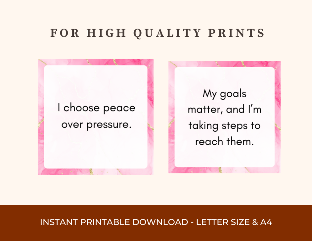Printable Affirmation Cards - 54 positive affirmations for women
