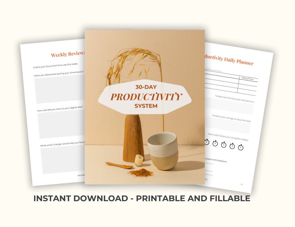 The Productivity System – Printable & Fillable Bundle