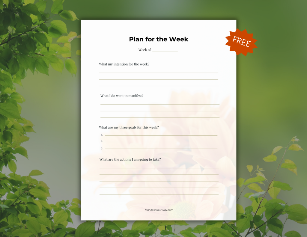 Free Weekly Planning Worksheet Printable – Plan Your Week with Goals & Intentions