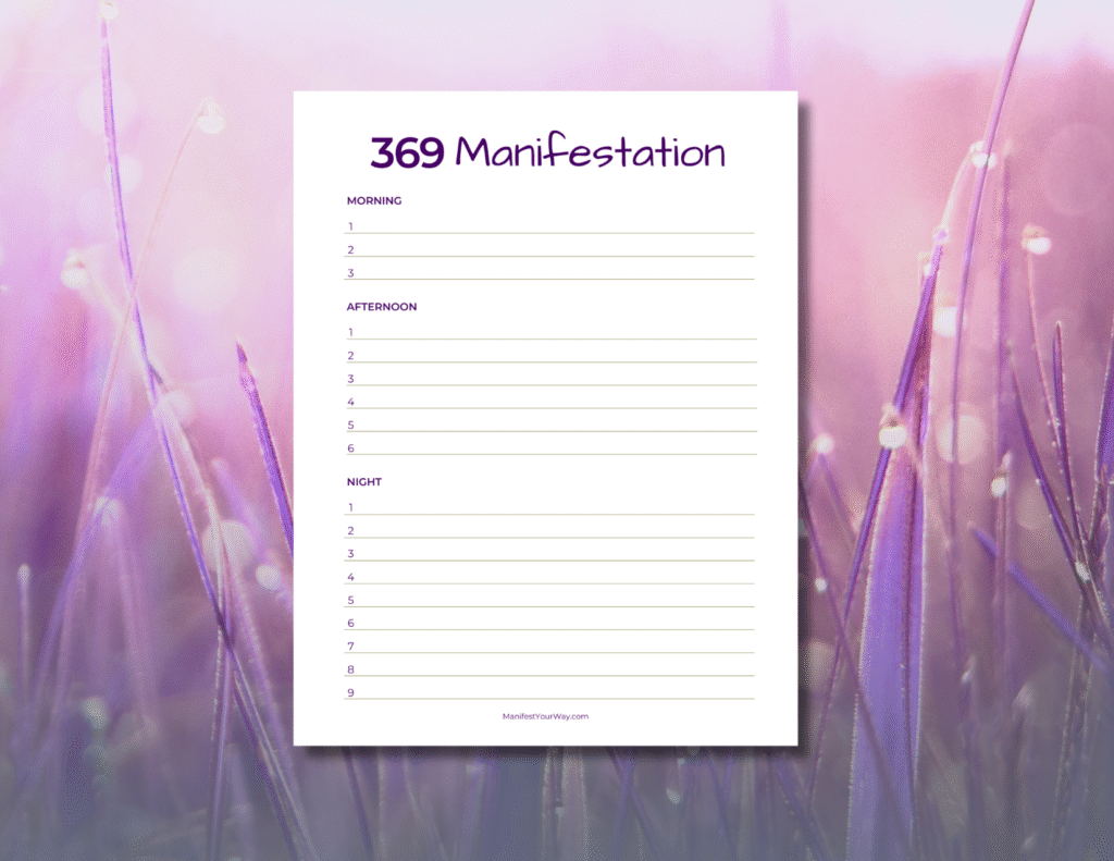 369-manifestation-website photo Free 369 Manifestation Method Printable Worksheet