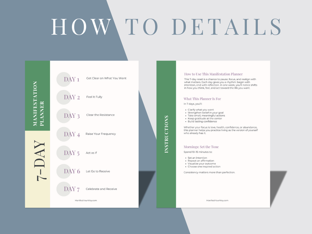 Free Manifestation Planner | Printable Manifestation & Productivity Tool