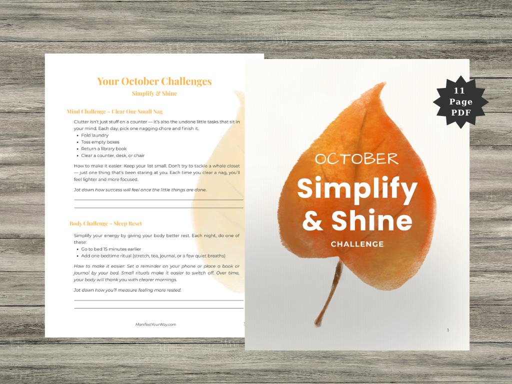 October Mind Body Challenge | Simplify & Shine Printable Tracker