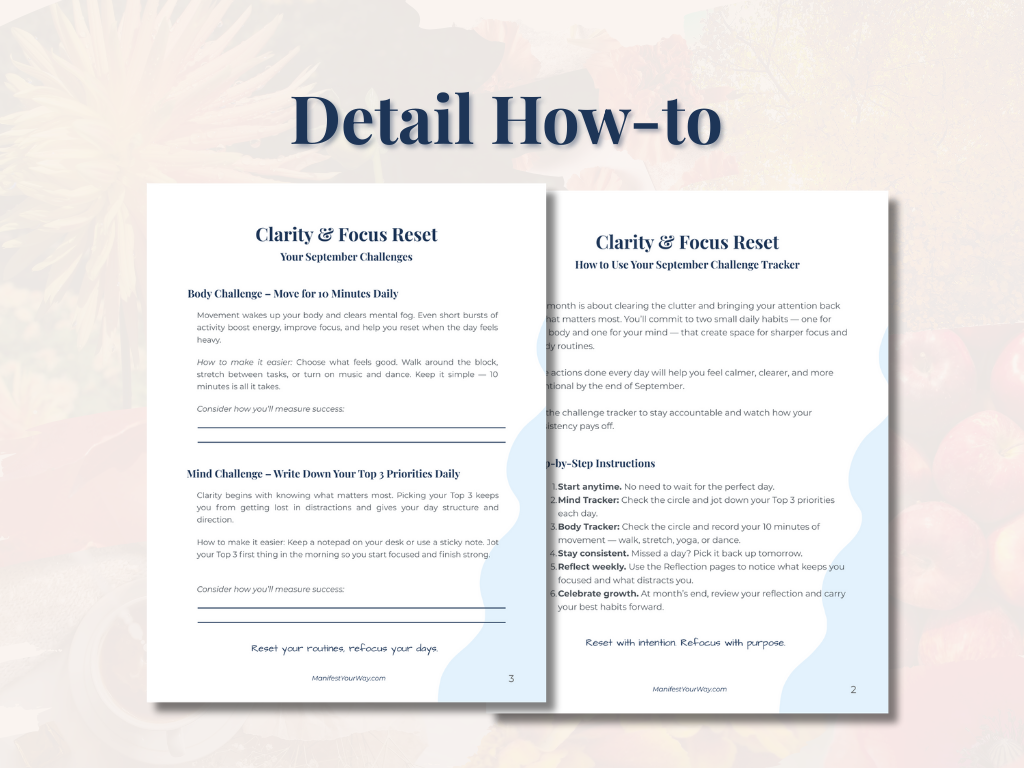 September Mind body Reset Challenge