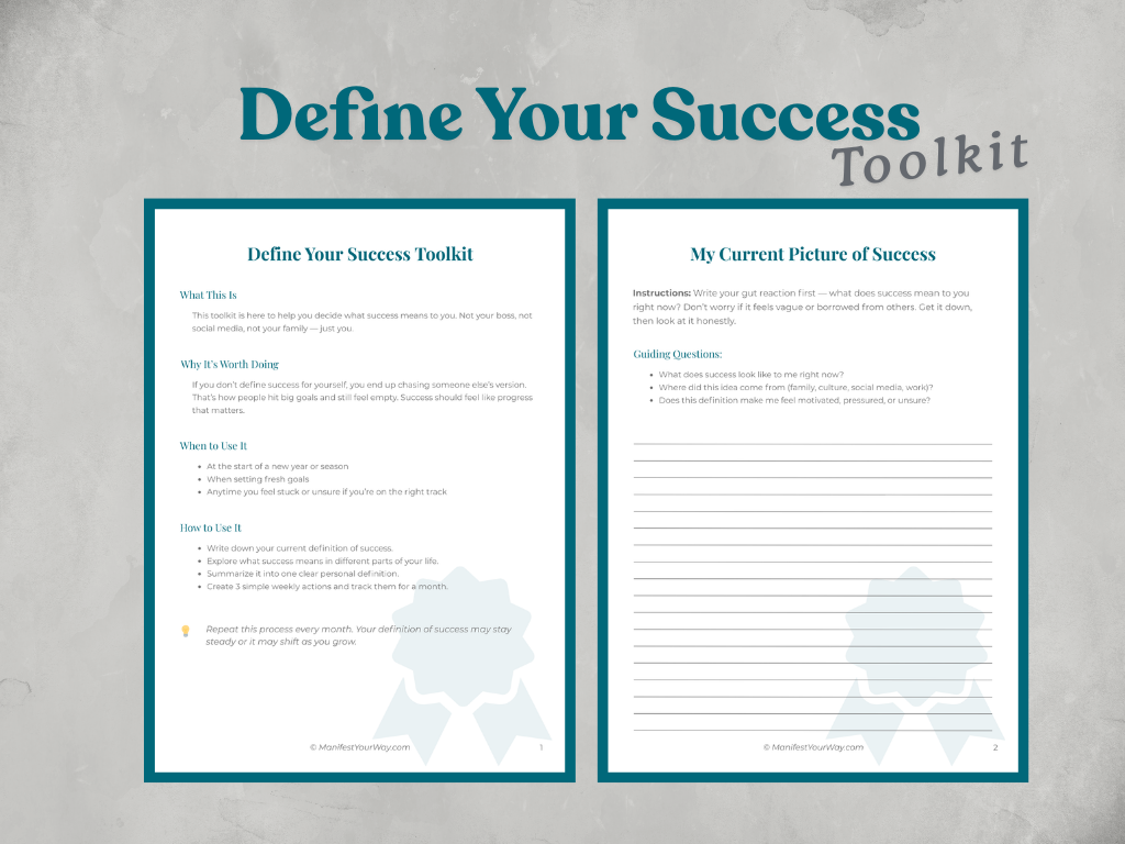 define your success worksheet printable