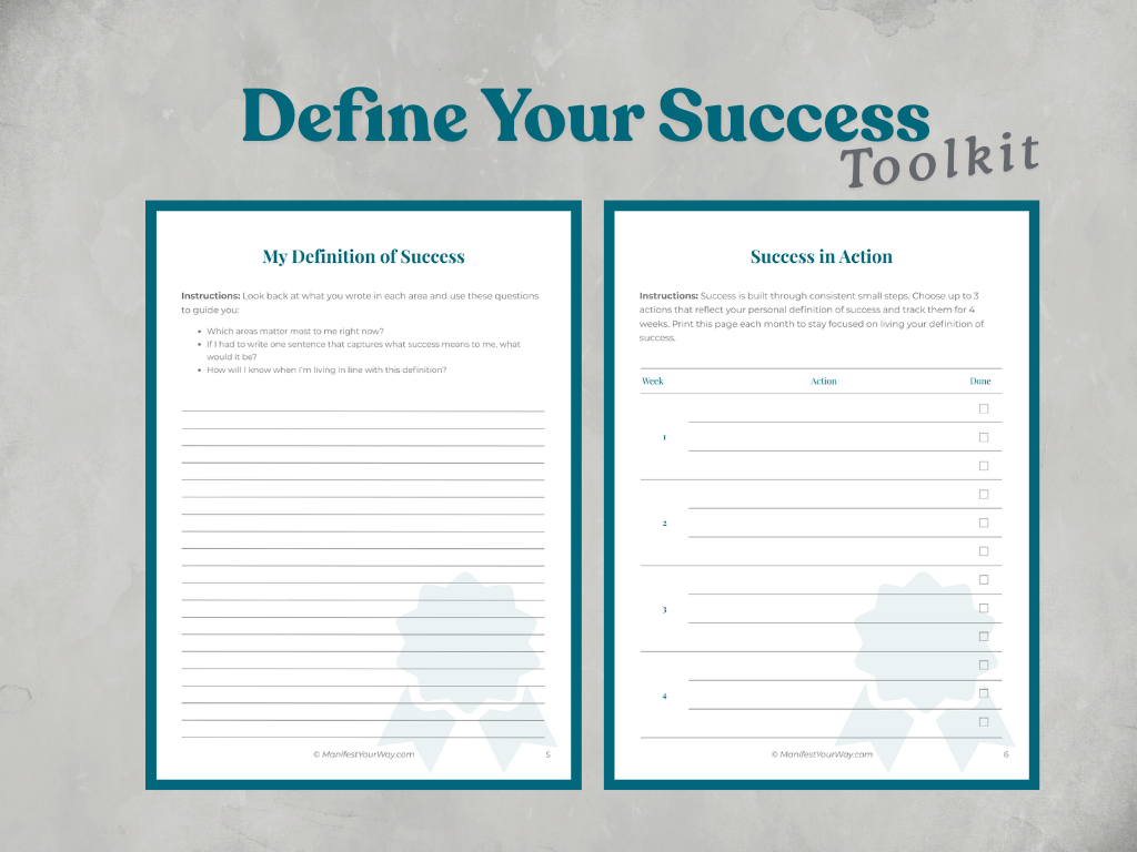define your success worksheet printable