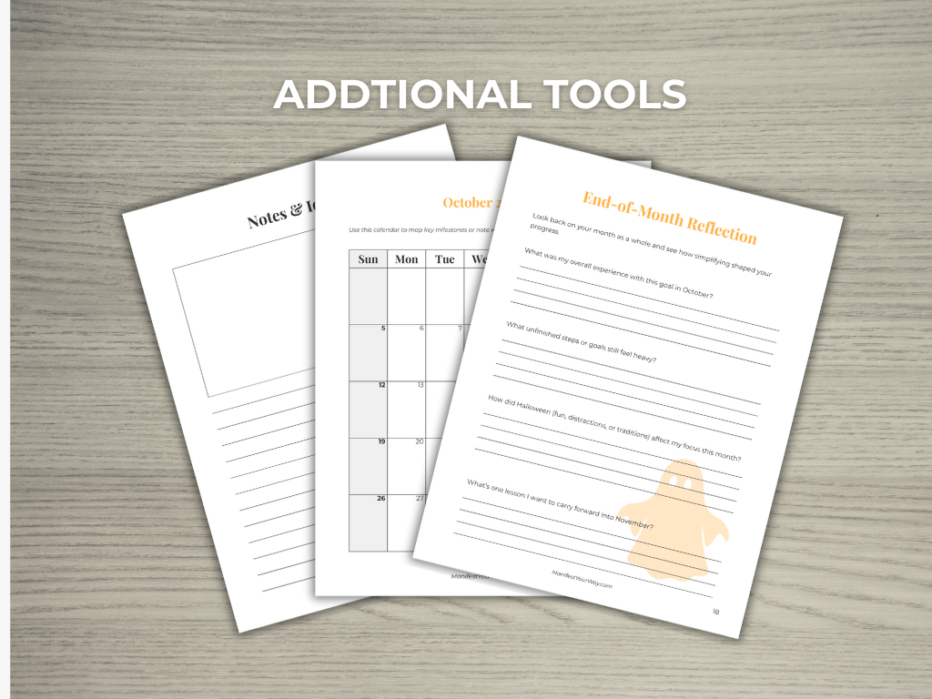 This printable October goal planner helps you simplify your focus, break it into weekly steps, and celebrate your wins with clarity.