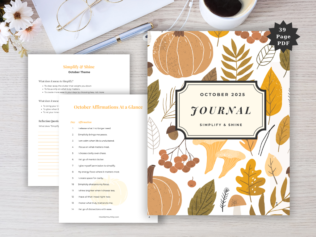 October Journal | Simplify & Shine Affirmation & Gratitude Prompts