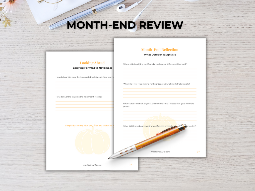 October Journal | Simplify & Shine Affirmation & Gratitude Prompts