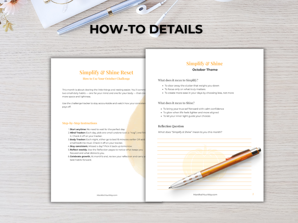 October Journal | Simplify & Shine Affirmation & Gratitude Prompts