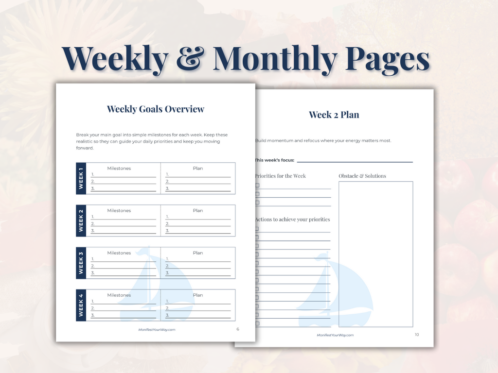 printable September goal planner