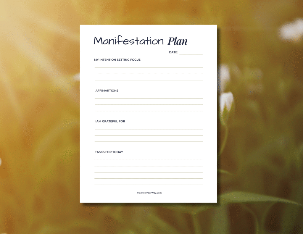 daily manifestation plan (1) free daily manifestation plan printable