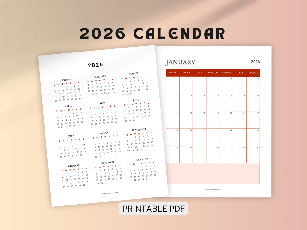 2026 Minimal Calendar-website-photo (1) free Printable Calendar 2026 with 12 monthly pages plus a yearly overview