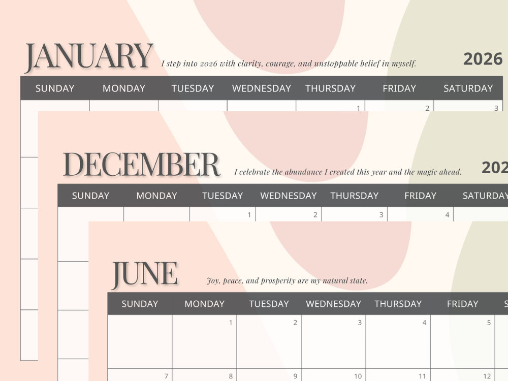 2026 printable manifestation calendar