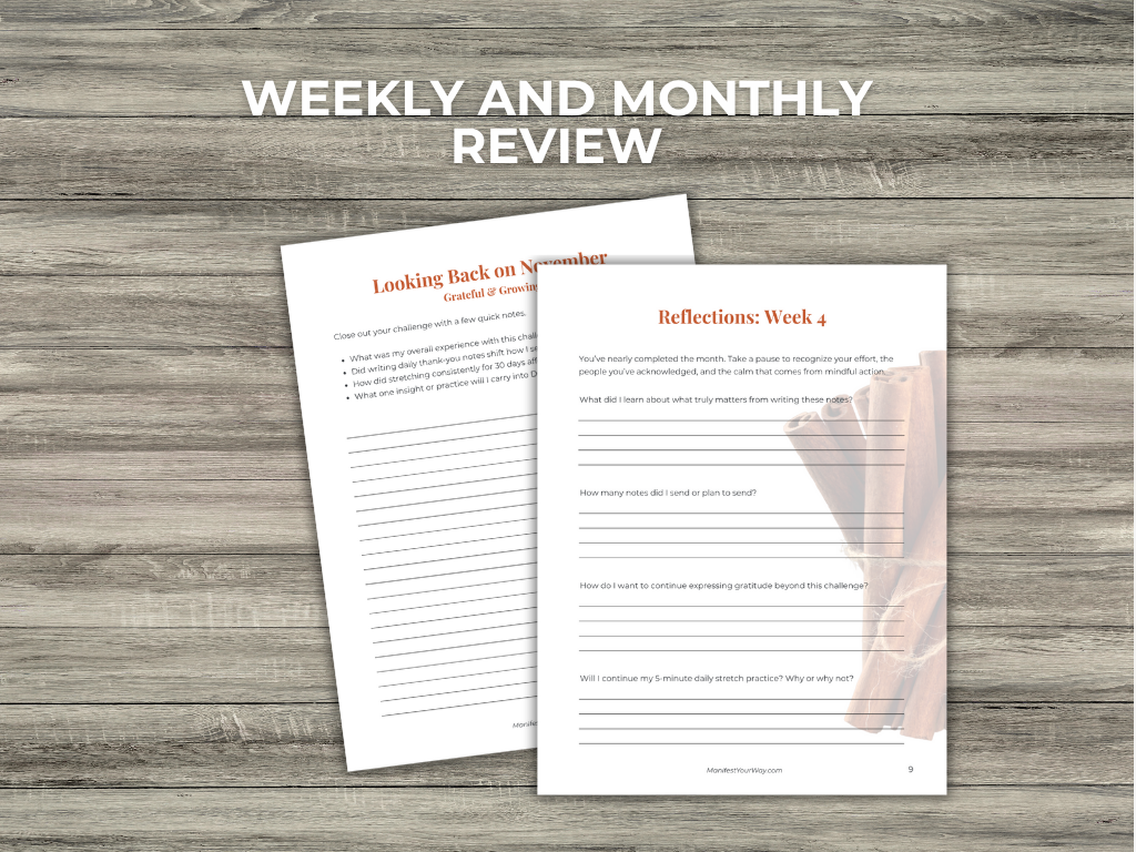 November Mind–Body Challenge – Printable 30-Day Wellness & Gratitude Challenge