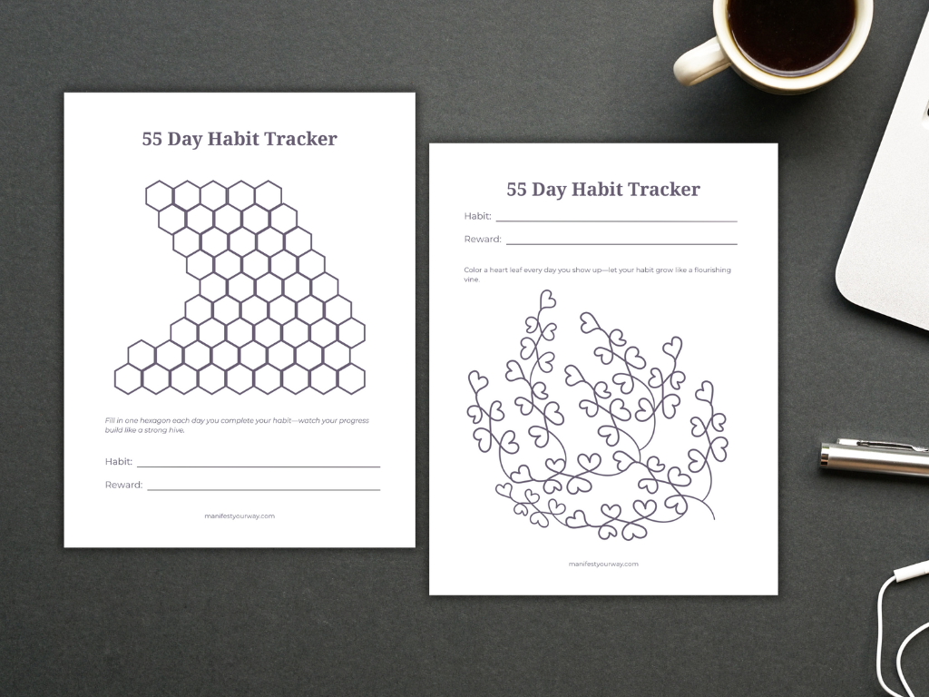 55-Day Habit Tracker Printable | Science-Based Habit Formation with Manifestation Energy