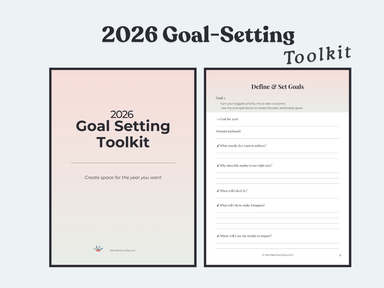 2026 goal setting toolkit printable PDF — how to set goals for 2026 step-by-step.