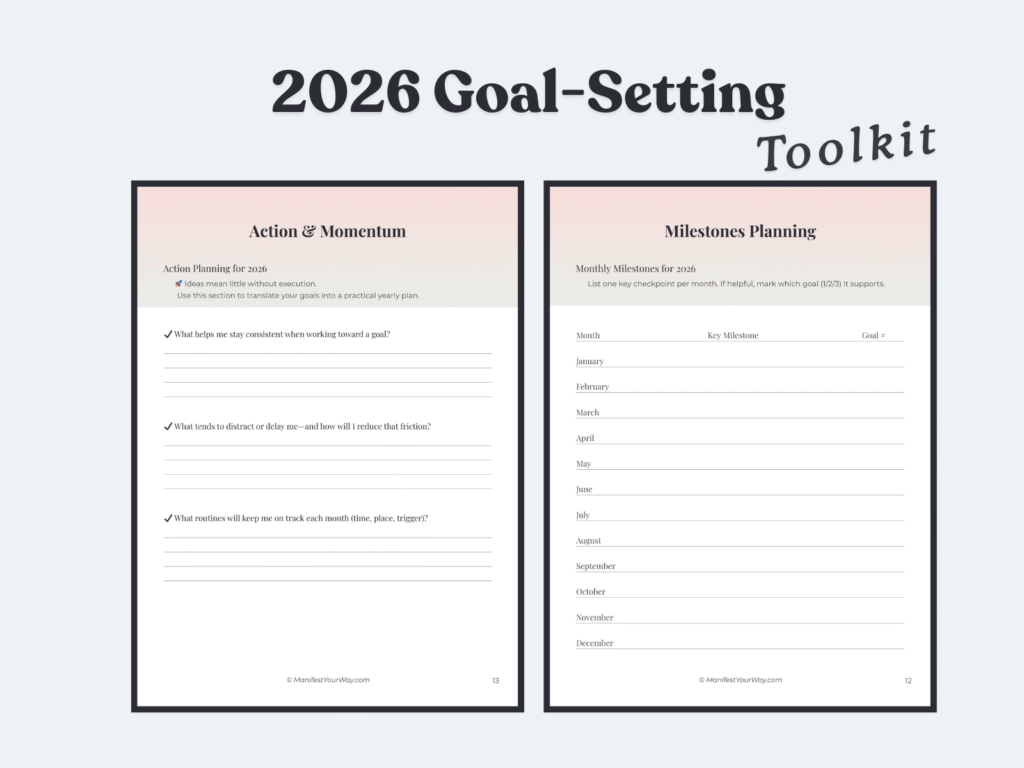 2026 goal setting toolkit printable PDF — how to set goals for 2026 step-by-step.